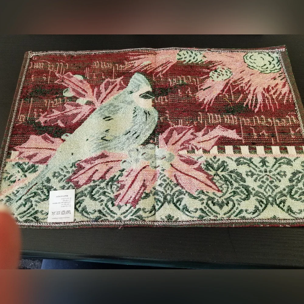 New Handcrafted Fall Canarie Bird Tablemats, set of 2